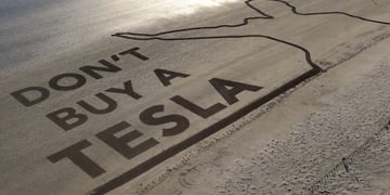 Don't buy a Tesla protest against Elon Musk in Wales