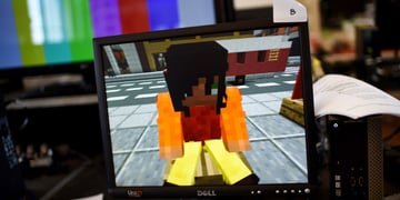 Minecraft in action on a computer.