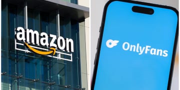 Amazon and OnlyFans logos