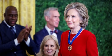 Former US Secretary of State Hillary Clinton after being awarded the Presidentiak Medal of Freedom