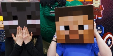 Minecraft fans at a convention