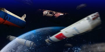 Rockets orbiting earth.