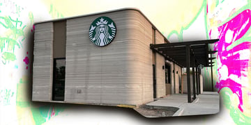 A Starbucks branch that has been 3D printed.