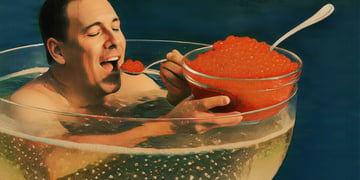Caviar and champagne