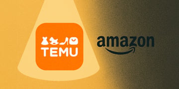 Temu logo vs. Amazon logo