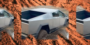 Tesla stuck in mud