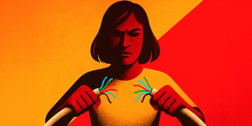 Angry girlfriend with a disconnected wire
