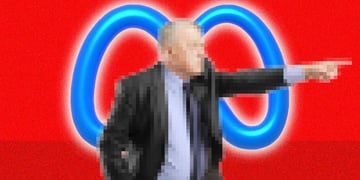 meta logo with man showing to the left