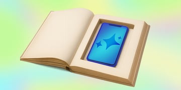 AI, on a phone, inside a book.