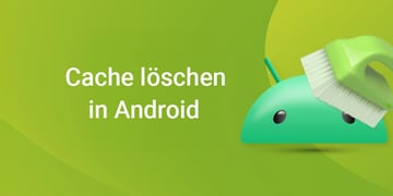 Android Logo mit Radiergummi auf grünem Hintergrund