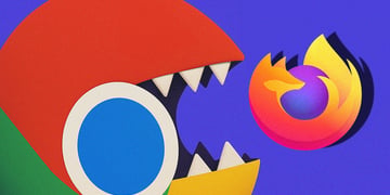 chrome packman eats Mozilla Fireox