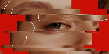 A face through a prism.
