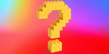 A lego built question-mark.