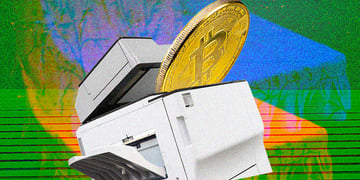 open printer with bitcoin coin