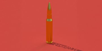 A red rocket amid a red background.