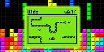 tetris screen with snake screen in front