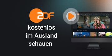 ZDF Logo im Vordergrund, dahinter Bildschirm mit geöffneter Mediathek