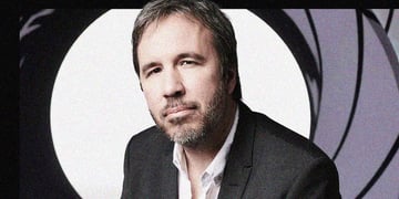 Cinema director Denis Villeneuve with James Bond iconic opening scene in background