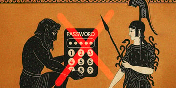 Historical figures with a password authenticator.