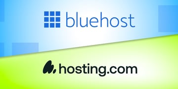 Logo of Bluehost vs. Hosting.com