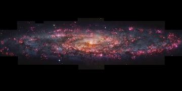 pink and orange galaxy in black space