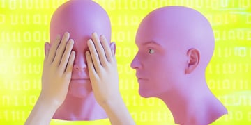 A mannequin ignoring another one.