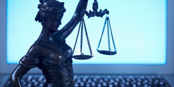 justice court trial law temide computer blue