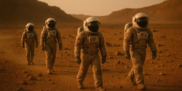 Astronauts on Mars (depicted)