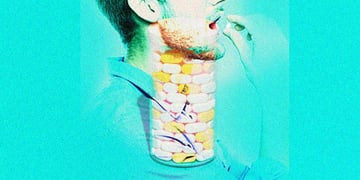 Man popping pills