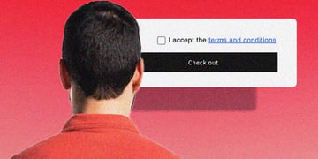 A man reading the terms and conditions.