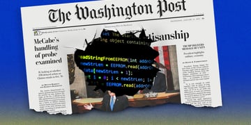 Washington post first newspaper page with a hole in the liddle with numbers