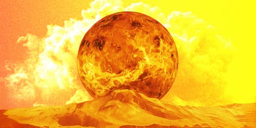 A yellow to orange toned picture of the glorious Venus.