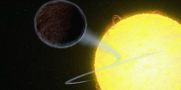 A planet getting flamed by a star.