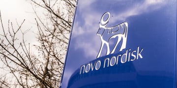 Logo of Novo Nordisk, which makes weight-loss drugs Wegovy and Ozempic