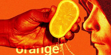 orange logo, actual orange squished, yellow number, orange hacker profile