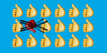 Thumbs down in a sequence of thumbs up; review
