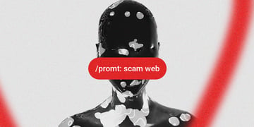 A bot with a scam prompt on the front.
