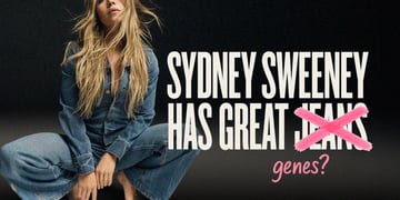Sydney Sweeney in an American Eagle ad campaign with punnery regarding "jeans" and "genes"