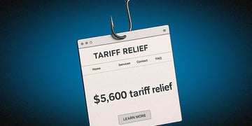 A tariff relief screen hanging on a hook.