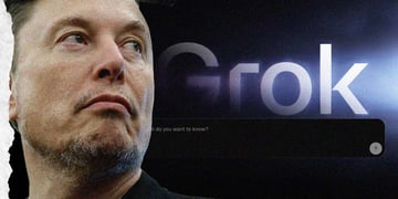 Tesla owner Elon Musk, chatbo Grok logo