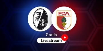 Freiburg vs. Augsburg Logos für Bundesliga Spiel in der Saison 2025/2026