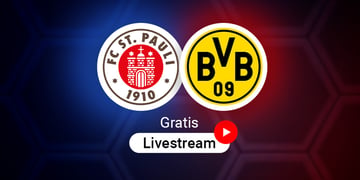 St. Pauli vs. Dortmund Logos für Bundesliga Spiel in der Saison 2025/2026