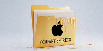 apple logo company secrets folder melting leaking