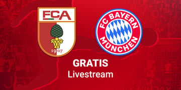 Team Logos zum Spiel Augsburg vs. Bayern München in der Bundesliga