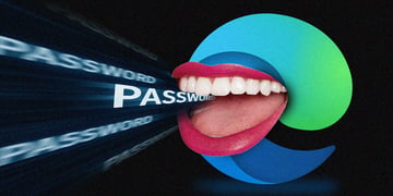 microsoft edge, pink lips, white teeth, password rays