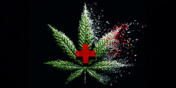 marijuana leaf medical cross pixelated deleting