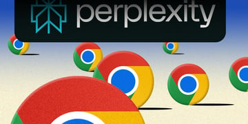 perplexity logo in black background, 7 google chrome logos