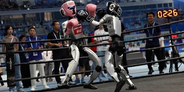 Unitree humanoids compete in a kickboxing match in robot olympics in China