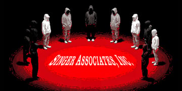 Singer Associates logo surrounded by ransomware gang