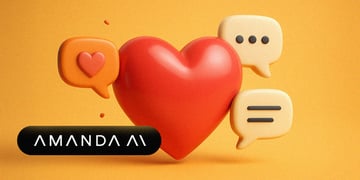 A loveheart surrounded by emojis and an "Amanda AI" unofficial logo.